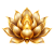 Golden lotus emblem with transparent background